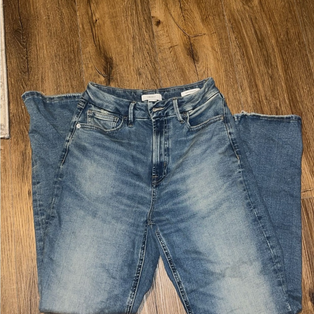 Forever 21 Light Blue Denim Straight Jeans